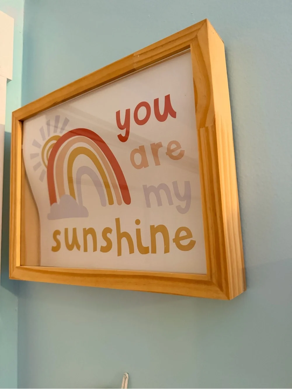 You Are My Sunshine Rainbow Wall Art shadow box - fits 8”x11” drawings